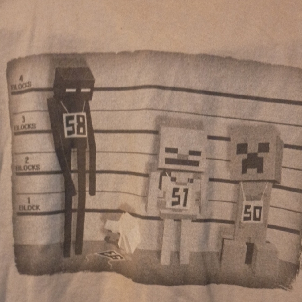 MO JANG JINX COLLABORATION MINECRAFT YXL  LONG Sleeve T-shirt Jail Line Up 😎